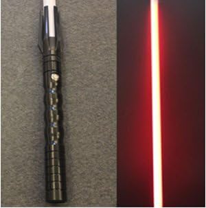 Aluminum Lightsaber with Sound – Extremely Durable Lightsaber with Sound, Aluminum Hilt, Black or Silver Finish, Rechargeable, Be Your Favorite Star Wars Character (Black Anidized Red Blade)