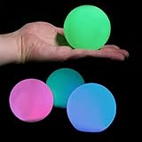 LED Ball Light 3-inch Rechargeable Mood Lights Multicolor Changing Indoor/Outdoor Lamp (Pack of 6) - Great Gift for Bday Parties, Holiday Home Decor