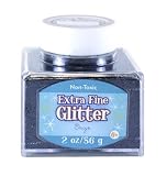 Sulyn Extra Fine Onyx Black Glitter Stacker Jar, 2 Ounces, Non-Toxic, Stackable and Reusable Jar, Multiple Slot Openings for Easy Dispensing and Mess Reduction, Black Glitter, SUL50871