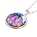 Taylor9005 1 X Dragon Cat Eye Necklace Pendant - Purple Colorful Art Jewelry Purple