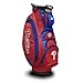 Team Golf MLB Philadelphia Phillies Victory Golf Cart Bag, 10-way Top with Integrated Dual Handle & External Putter Well, Cooler Pocket, Padded Strap, Umbrella Holder & Removable Rain Hood