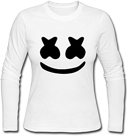 WoldGirls Womens Casual Cool Marshmello Face Print Tees Christmas T-Shirt Blouse Tops