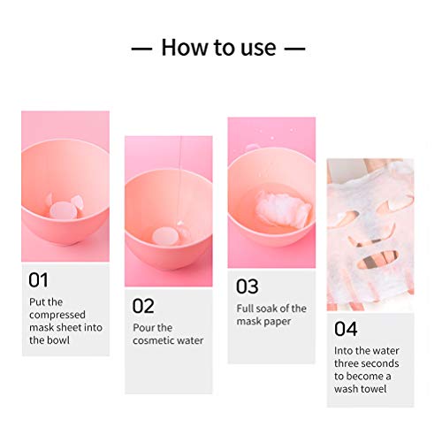 50Pcs Skin Care Facial Compressed Mask Paper DIY Natural Face Cotton Mask Sheets With Mask Bowl-Good Partner for Skin Lotion