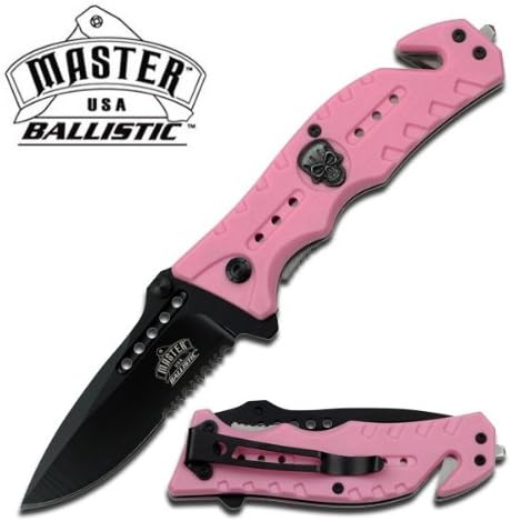 MU-A010PK Skull Rescue Style Spring Assist Knife KCa5S 4.5" RUJRklmC Closed ABS Handle ajsks ajskdkw dkkdwoqkd vmdka dauioa djas SPRING ASSISTED KNIFE4.75" CLOSED3.25" BLACK Twrwah STAINLESS STEEL HALF SERRATED BLADESKULL MEDALLION ON G10 TJGoO EF