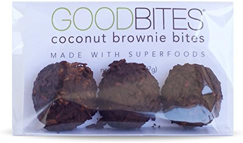 GoodBites Raw Vegan Coconut Brownie Bites - 1.3 ounce Packs - Case of 12