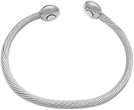 Ggigory Magnetic Copper Bracelet Healing Therapy Bangle Relief Arthritis Pain Twisted Lines (S)