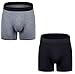 Aserlin Men's 2 Pack Regular Legs Underwear Cotton Mens Boxer Briefs No Ride-up Sport Underwear Men Pack-L-1B1G-Fly-M