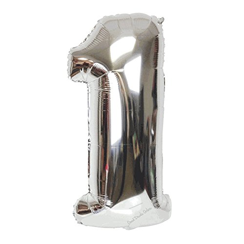 B-g 40 inch silver number 1 balloons large number ballo…