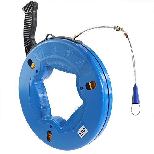 Fiberglass Wire Cable Fish Tape Fiberglass Wall line Reel Fishtape Puller- 5/32-Inch Wide,98.4-Foot