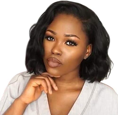 Bob Curly Wig Synthetic Short Wavy Black Wigs Natural Looking Heat Resistant Fiber Hair Hairpiece for Black Women[ by Yinsoouli]