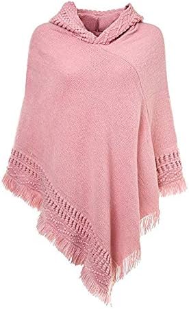 Ladies Hooded Cape with Fringed Hem, Crochet Poncho Shawl Wrap Scarf Knitting Patterns for Women