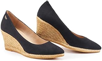 VISCATA Handmade in Spain Roses 2.75-inch Elegant Style, Soft Canvas, Slip-on Wedge Pump, Espadrilles Heel