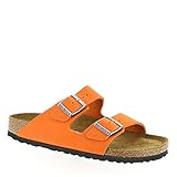 Birkenstock Unisex Arizona Orange Nubuck Sandals - 7-7.5 2A(N) US Women