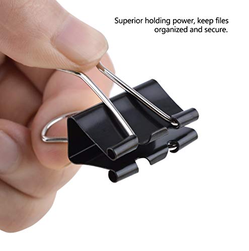 MROCO 48 PCS Binder Clips, Small 1 inch Width, 1/2 inch Paper Holding Capacity, Paper Clamps Binder Clamps for Office, Home, Schools, Kitchen Home Usage (Black) - Thumbnail 3