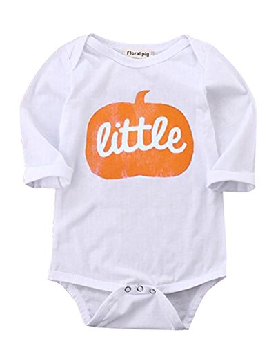 Baby Boys Girls Long Sleeve Letters Pumpkin Halloween Bodysuit Romper Costume
