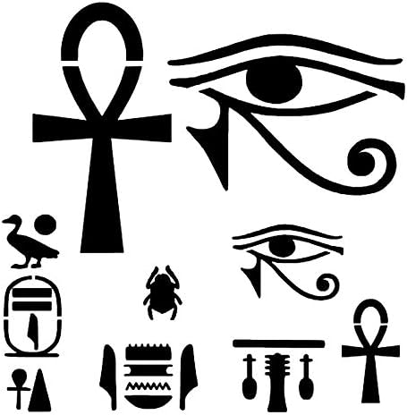 ankh udjat eye reusable stencil for painting on wood wall furniture airbrush drawing pattern design classic egyptian symbol material mylar size 6 x 6 pricepulse