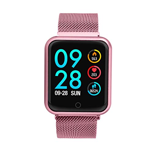 AutumnFall Bluetooth Smart Watch Heart Rate Blood Pressure Monitor Fitness Tracker Bracelet (Pink)
