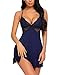 ADOME Women Chemise Lingerie V-Neck Nightie Full Slips Lace Babydoll Sleepwear Dress(S-XXXL)