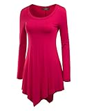 MBJ WT753 Womens Long Sleeve Handkerchief Tunic XL CORAL