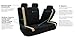 FH Group Car Seat Covers Cosmopolitan Flat Cloth Full Set Seat Covers, Car Accessories Beige Combo Steering Wheel Cover and Seat Belt Pads Airbag and Split Rear Universal Fit for Cars Vans Truck