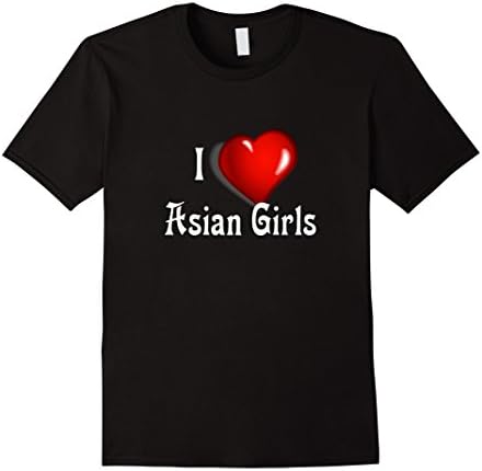 Mens I Heart Love Asian Boys T-shirt XL Black