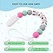 Pacifier Clip Personalized Name TYRY.HU Baby Girls Binky Holder Soothie Paci Clip Silicone Bead Teething Relief Teether Toy Handmade Baby Birthday Shower Gift (Pink)