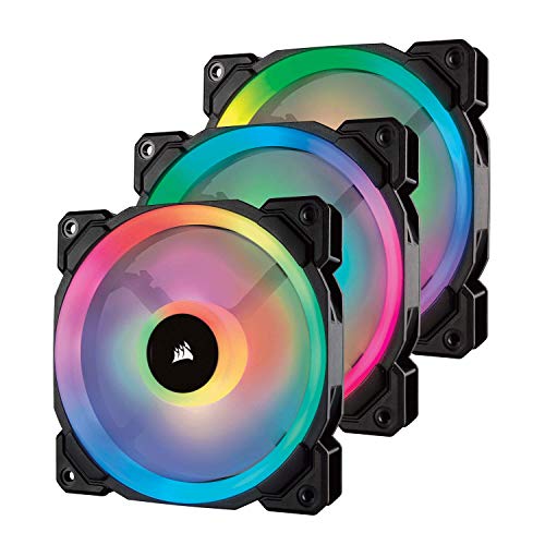 Corsair  CO-9050072-WW LL120 120 mm Dual Light Loop RGB LED PWM Fan - Black, (Pack of 3)