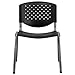 Flash Furniture HERCULES Series 880 lb. Capacity Black Plastic Stack Chair with Titanium Gray Powder Coated Frame
