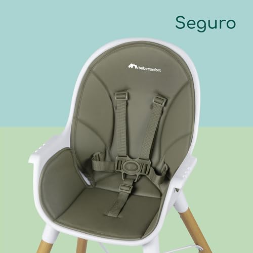 Cadeira alta bebeconfort avista evolutiva que se transforma em cadeira de criança, com estofamento e bandeja, dos 6 meses aos 30 kg, cor verde mineral