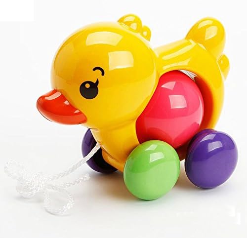 YUYUGO Baby Walk Along Toy Push Pull Toy for Toddler Learning Walker,Yellow Duck