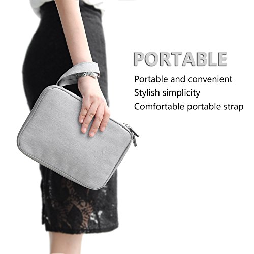 Travel Organizer Double Layer Electronics Accessories Gear Storage Bag USB Cable Case, Grey - Thumbnail 6