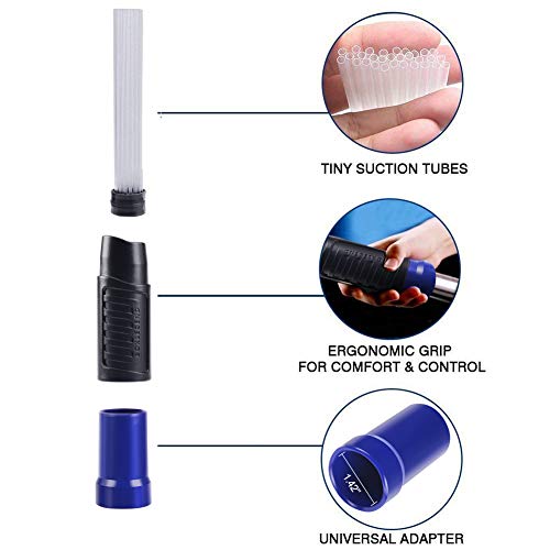 BoxLegend Vacuum Attachments Tiny Tubes Dusty Brush Vacuum Cleaner Attachments Dust Cleaning Sweeper Dust Cleaner Dust Daddy with Universal Adapter Great for Keyboards Car Air Vent Drawers