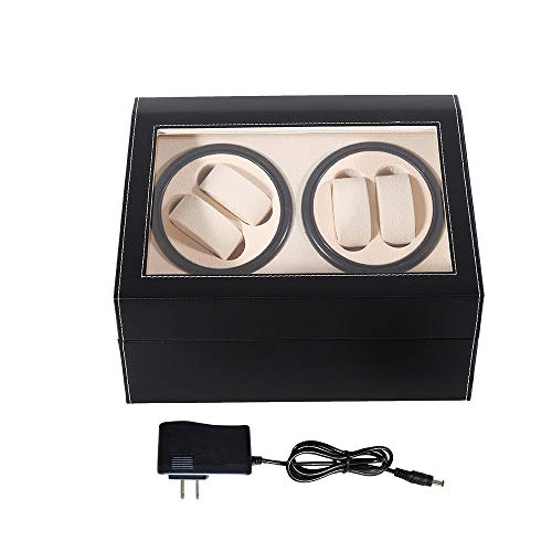 image for TBVECHI Automatic Watch Winder 4+6 Automatic Rotation Leather Wood Wat