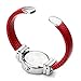 Top Plaza Kids Girls Casual Chic Simple Arabic Numeral Bangle Cuff Bracelet Analog Quartz Watch for Small Wrist,5.5 Inches,Red