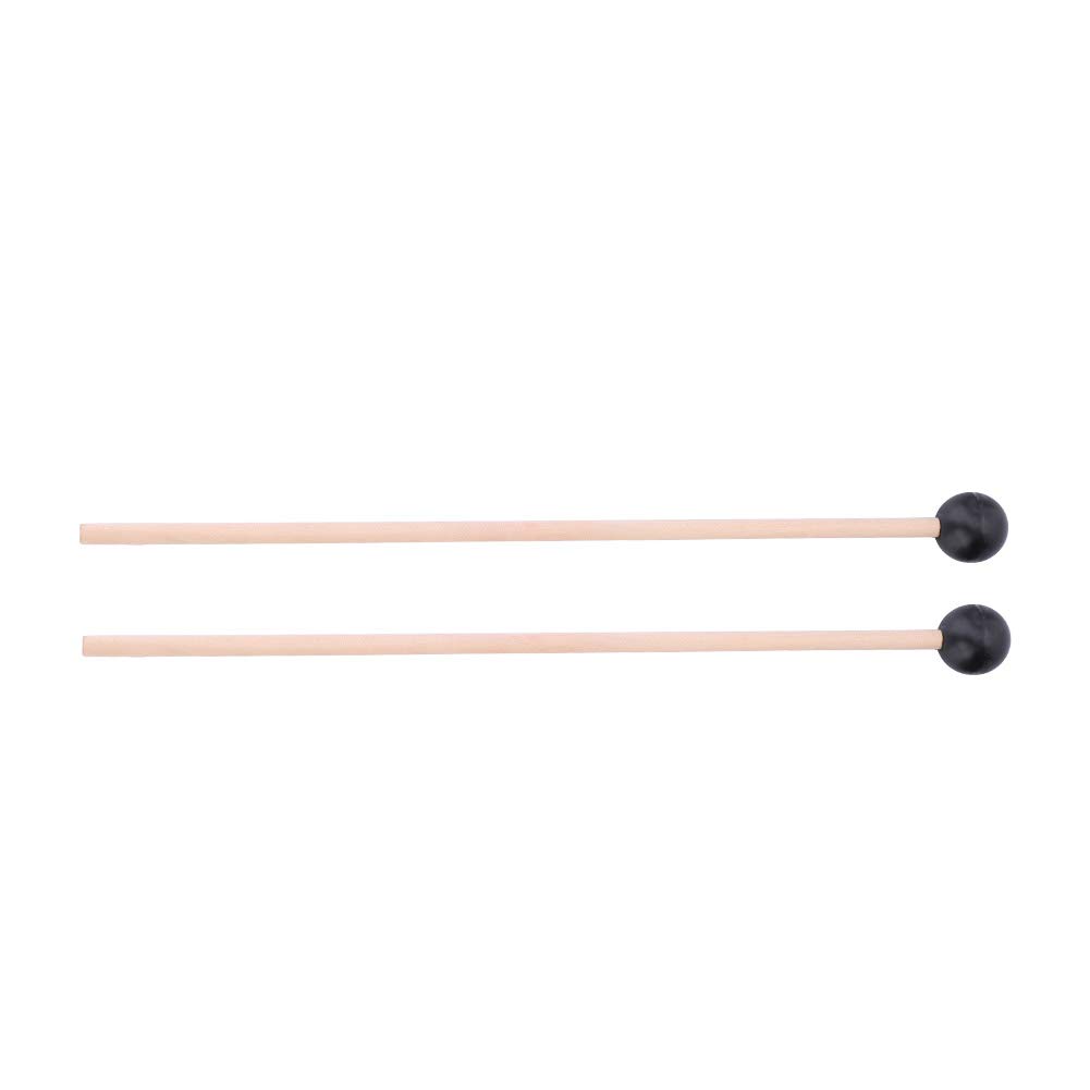 Alomejor 1 Pair Marimba Mallets Percussion Mallets Rubber Head with Smooth Wooden Handle Mallets Sticks for Percussion Marimba