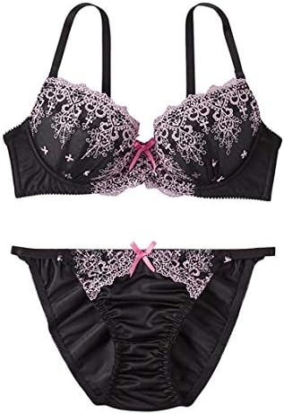 Amazon Nissen ニッセン セット プチプラアイテム レディース下着 インナー ブラジャー ショーツセット モダン刺しゅうレース ブラジャー ショーツセット セット 通販