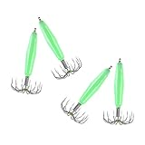 FLAMEER 4pcs Shrimp Prawn Fishing Lures Squid Jigs Hooks Freshwater Saltwater Bait