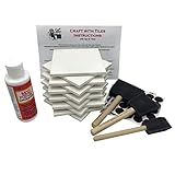 Coaster Tile Craft Kit, Premium Bundle Set Includes 12 Ceramic White Tiles 4x4, Mod Podge Gloss Glue Sealer, Foam Sponge Brushes, Felt Adhesive Pads and Detailed Instructions, Make Your Own Coasters!