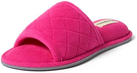 Dearfoams Ciabatte Memory Foam Per Donna - Suola Interna/Esterna - Lavabili - Colore Nero - Taglia XL (41-42 EU)