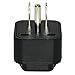 US Adapter,EU UK AU to USA Plug Adaptor 3 Prong Grounded America Wall Plug-Type B(2, Black)