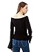 PRETTIGO Women Off the Shoulder Sweater Bell Trumpet Sleeve Sweater for Women