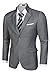 Coofandy Men's Casual Dress Suit Slim Fit Stylish Blazer Coats Jackets, Size Medium, Gray