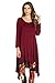Frumos Womens 3/4 Sleeve High Low Loose Casual Tunic Dress Made In USA