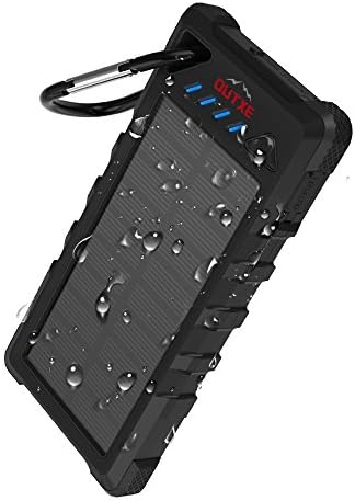 OUTXE Rugged Solar Charger IP67 Waterproof Outdoor Power Bank 16000mAh with Flashlight
