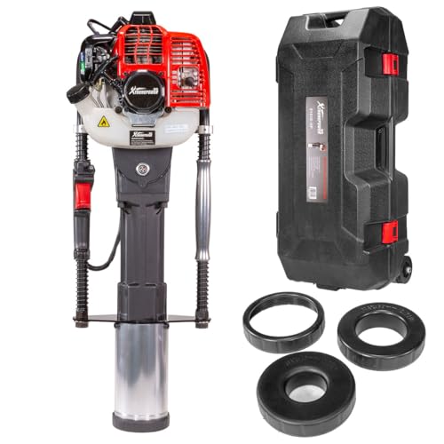 XtremepowerUS 52cc Gas-Powered T Post Driver Fence Post Driver Gasoline Piling 2-Stroke Engine EPA Certificated w/Storage Case