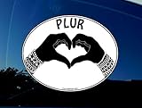 PLUR Decal - PEACE-LOVE-UNITY-RESPECT - I Love Rave- EDM- Bumper Sticker Decal.