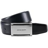 Pierre Cardin Ceinture Homme En Cuir Véritable 100% Naturel - Boucle Classique Élégante, Design Minimaliste Double Face Noir, Style Intemporel Et Raffiné