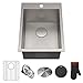 Kraus KP1TS15S-1 Pax Kitchen Sink Single Bowl, 15 Inch, Zero Radius