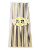 Happy Sales HSCS-SQP00 Square Stainless Steel Vacuum Chopsticks, 5 Pairs