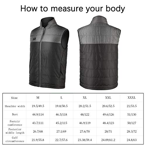 Heated Vest for Men Women Electric Heating Vests Warm Heat Jacket Carbon Fiber Heating Dual-Switch Body Warmer Adult Lightweight Winter Thermal Vest Washable Outdoor Hiking Fishing Skiing (L, Black)